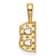14K Yellow Gold Lab Grown Diamond Letter B Initial Pendant