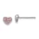 Rhodium Over Sterling Silver Pink Glitter Enamel Heart Children's Post Earrings