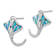 Rhodium Over Sterling Silver Lab Created Opal Stingray Post Earrings
