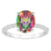 10x8mm Oval Mystic Topaz and 1/10 ctw Diamond Rhodium Over Sterling
Silver Ring