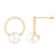 White Cultured Freshwater Pearl 14k Yellow Gold Earrings 7-7.5mm