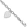 Rhodium Over 14K White Gold Dangle Heart Bracelet