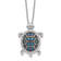 Rhodium Over Sterling Silver and Black Rhodium Cubic Zirconia Turtle
with 2" Extension Necklace