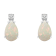 6x4mm Pear Shape Opal with Diamond Accents 14k White Gold Stud Earrings