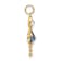10k Yellow Gold Blue Aquamarine Simulant March Birthstone and Clear
Cubic Zirconia Girl Charm