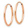 14k Rose Gold Polished 11/16" Endless Tube Hoop Earrings