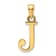 14k Yellow Gold Polished Letter J Pendant