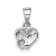 Rhodium Over Sterling Silver Red Enameled Hearts Children's Pendant