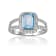 Blue Topaz with White Topaz Accents Sterling Silver Ring, 2.97ctw
