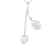 Dangling Keshi Freshwater Double Pearl Pendant in Rhodium Over Sterling
Silver, 18" Chain Included