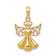 14k Yellow Gold Polished and Textured Guardian Angel with Heart Pendant