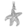 Rhodium Over 14k White Gold Polished and Textured Open-Backed Starfish Pendant