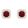 5mm Cushion Created Ruby And Created White Sapphire 10k Yellow Gold Halo
Stud Earrings