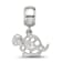 Rhodium Over Sterling Silver LogoArt Delta Zeta Turtle on Bead