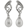 7-8mm White Cultured Freshwater Pearl and Cubic Zirconia Rhodium Over
Sterling Silver Earrings