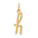 10K Yellow Gold Polished Letter h Initial Charm
