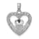 Rhodium Over 14K White Gold Polished/Textured Heart Claddagh Charm