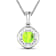 2.02ctw 14K White Gold Cushion Peridot and White Diamond Pendant with 18
inch Cable Chain