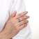 Round Emerald with White Sapphire Accents Sterling Silver Crossover Open
Design Ring, 0.65ctw