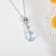 Sky Blue Topaz Checkerboard Pear Shaped Rhodium Over Sterling Silver
Teardrop Necklace