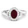 Oval Red Ruby and Diamond 14K White Gold Halo Ring 1.12 ctw