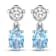 1.02ctw 14K White Gold Aquamarine and White Diamond Halo Earrings