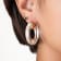 14K Yellow Gold Over Sterling Silver Clear Chunky V-Hoop Acrylic Earrings