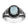Opal and Black Spinel Sterling Silver Ring 2.12 ctw