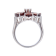 Pear Shape Garnet and Round White Cubic Zirconia Sterling Silver
Blooming Flower Design Ring