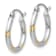 Rhodium Over 14k White Gold Diamond-Cut 1/2" Hoop Earrings