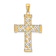 14K Two-tone Gold  Diamond-Cut and Cut-Out Cross Charm