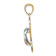 14k Tri-color Gold Textured Sandal Pendant