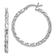 Rhodium Over Sterling Silver Twisted 3x30mm Hoop Earrings