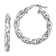 Rhodium Over Sterling Silver 4x20mmTwisted Hoop Earrings