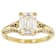 Diamond Simulant, Champagne Diamond And White Zircon Ring In 18K Gold
Over Sterling Silver 3.91ctw