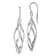 Rhodium Over Sterling Silver Polished Long Twisted Dangle Earrings