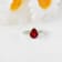 Red Lab Created Ruby with Moissanite Accents Sterling Silver Pear Shape
Teardrop Solitaire Ring