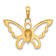 14k Two-tone Gold Polished and Diamond-cut Butterfly Pendant