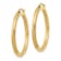 14k Yellow Gold 1 3/8" Satin and Diamond-Cut Round Hoop Earrings