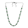 Sterling Silver Oval Green Jadeite and White Zircon Necklace 13.38ctw