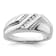 Rhodium Over 14K White Gold Lab Grown Diamond Men's Ring