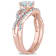 Aquamarine and Diamond 10K Rose Gold Ring 0.84ctw