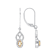 Orange Garnet And White Diamond Dangle Earrings In Sterling Silver 0.75ctw