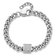 Rhodium Over Sterling Silver Cubic Zirconia Curb Link 7 Inch with 1-inch
Extension Bracelet