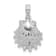 Rhodium Over Sterling Silver Polished Lions Paw Shell Pendant