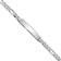Rhodium Over 14k White Gold Figaro Link ID Bracelet