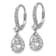 Rhodium Over Sterling Silver Pear Cubic Zirconia Halo Dangle Leverback Earrings
