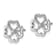 Rhodium Over 14k White Gold 9mm Diamond Fancy Clover Stud Earrings