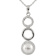 7-8mm Button White Cultured Freshwater Pearl and CZ Rhodium Over
Sterling Silver Pendant