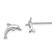 Rhodium Over Sterling Silver Polished Dolphin Post Earrings